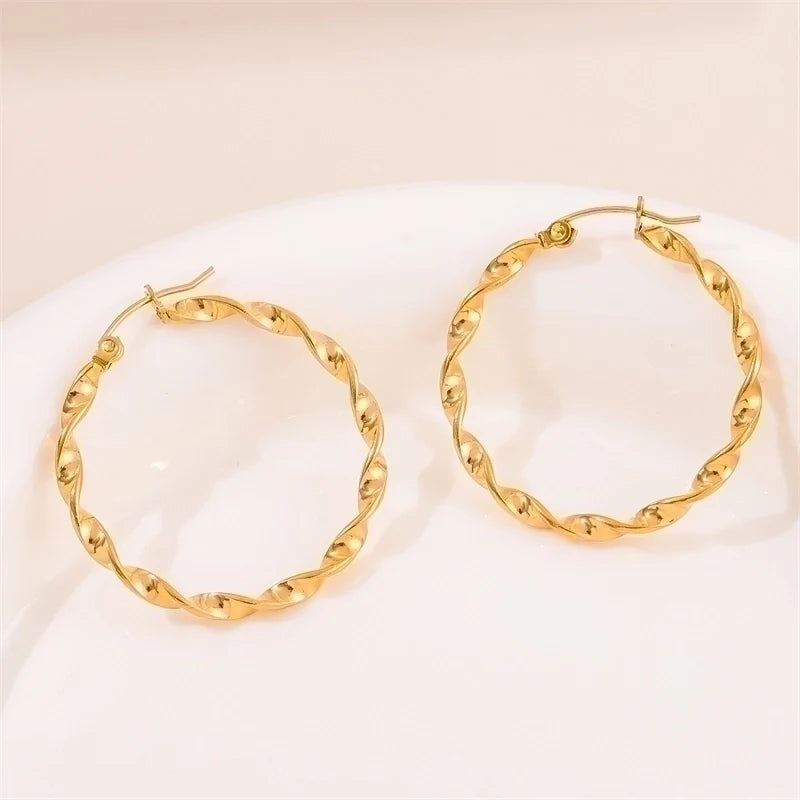 Hoop spiral earrings