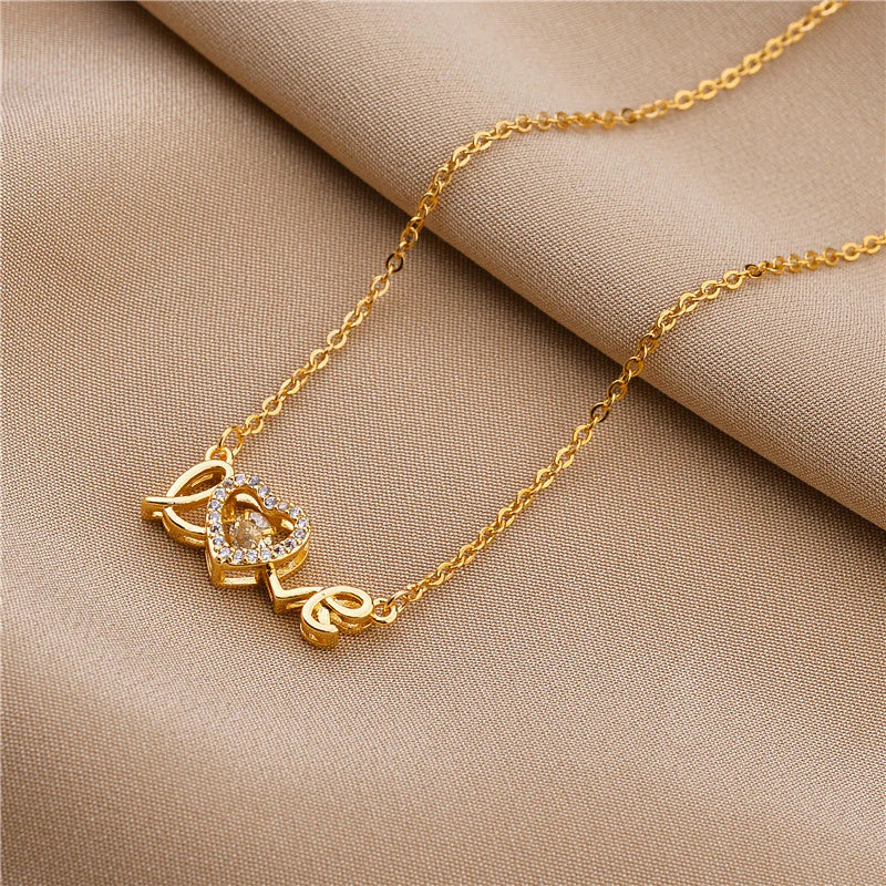 Gold plated love necklace