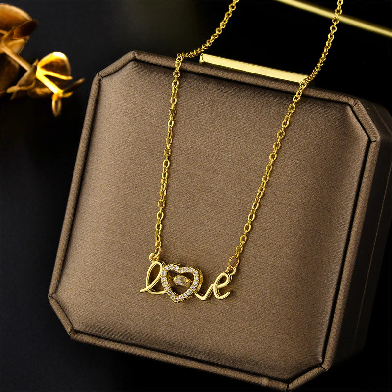 Gold plated love necklace