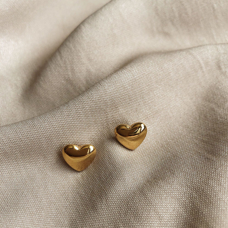 Heart shaped stud earrings