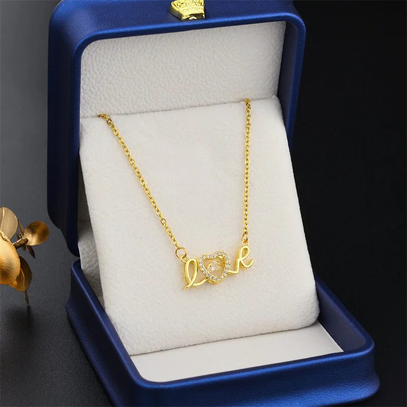 Gold plated love necklace